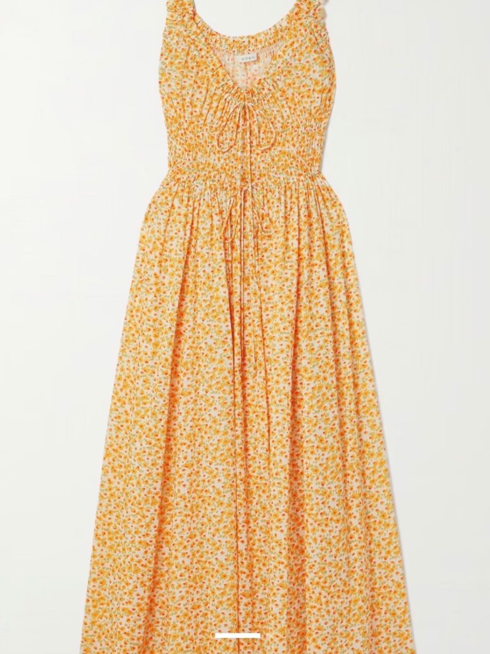 DOEN Emmaretta Midi Dress in Yellow Floral